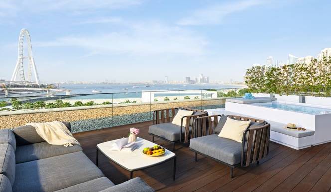 One Bedroom Jacuzzi Pool Sea View Suite with Balcony