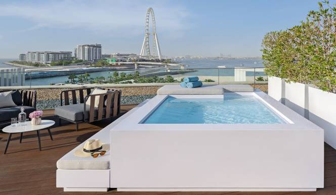 One Bedroom Jacuzzi Pool Sea View Suite with Balcony